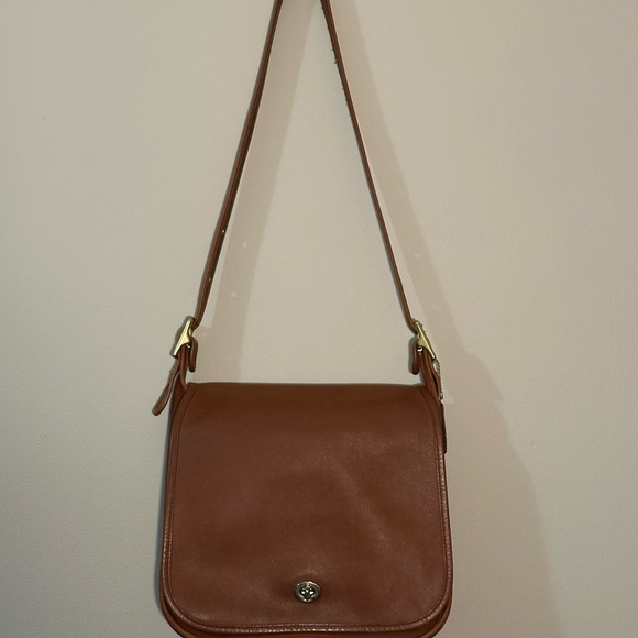 COPY - Vintage Coach Tan Leather Stewardess Bag - Picture 1 of 8